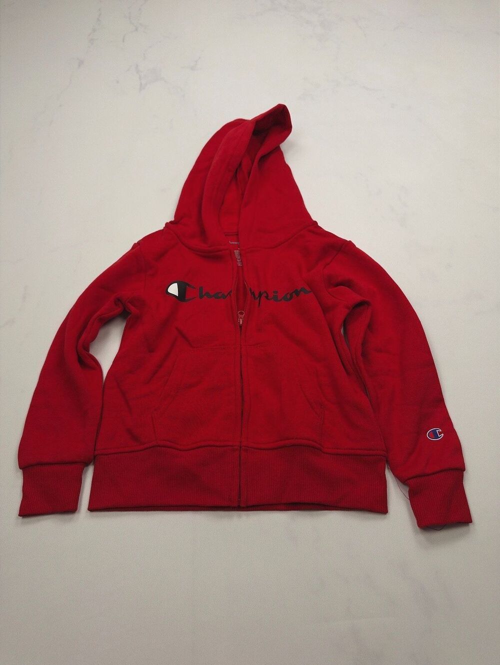 Champion Hoodie Red 2010s Streetwear - Boys Girls 5